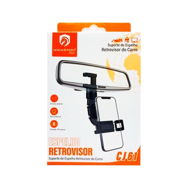 Suporte Veicular Espelho Retrovisor Para Celular - H'Maston - CJ61
